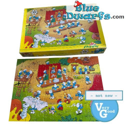 Puzzle de los Pitufos – Bullicio en el Bosque – Clemen Toys – Artículo vintage – 100 piezas