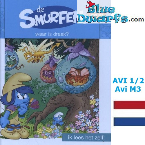 Libro per bambini - I puffi - Eerste verhaaltjes om zelf te lezen – AVI M4 - Waar is draak -Hardcover Lingua olandese