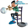 Gaston Lagaffe con tromba a bolle di sapone - Figura in resina - Plastoy - 16 cm