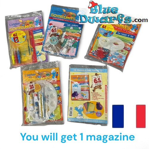 1 Franstalig Smurfen stripboek - met attribuut - softcover - willekeurig gekozen