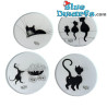 4x Dubout Katzen Untersetzer - Metallhalter - Kratzfest - Parastone - 10 cm