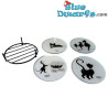4x Sottobicchieri Gatto Dubout - Supporto in Metallo - Antigraffio - Parastone - 10 cm