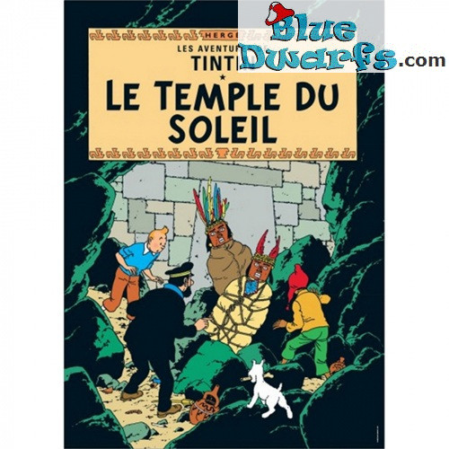 Cartolina doppia Tintin - Album di Tintin: Le temple du soleil - Tintinimaginatio - 12,5x17,5 cm