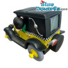 Gaston Lagaffe  in his car Taxi Fiat 509 - Moneybox figurine - Plastoy - 15cm