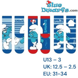 Pack de 3 Calcetines de los Pitufos - Calcetines Infantiles de los Pitufos - Merchandising de los Pitufos - Talla 31/34