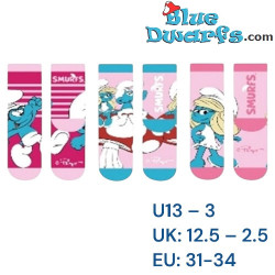 3x The Smurf's Socks Pack - Smurf Kid’s Socks - Smurf Merchandise - Size 31/34