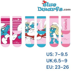 Lot de 3 Paires de Chaussettes Les Schtroumpfs - Chaussettes Enfant Schtroumpfs - Produits Dérivés Schtroumpfs - Taille 23/26