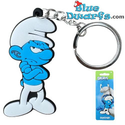 Grouchy Smurf crossing arms - The Smurfs keyring - 6 cm