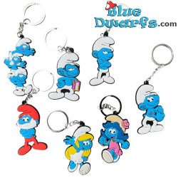 7 x The Smurfs Keyring Sets - The Smurfs Merchandize - Smurfs keyring - 6 cm