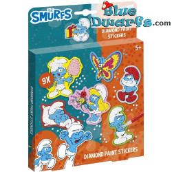 Les Schtroumpfs Set de Loisirs Créatifs Stickers Diamant - Stickers Les Schtroumpfs - Totum - 9 Pièces