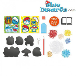 Set Creativo Magneti con Diamanti dei Puffi - Creatore di Magneti e Portachiavi dei Puffi - Totum - 14 Pezzi