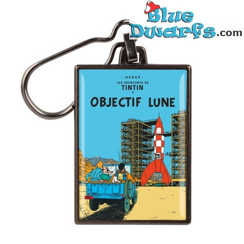 Porte-clés Tintin - Objectif Lune - Métal - 5,5 x 4 cm