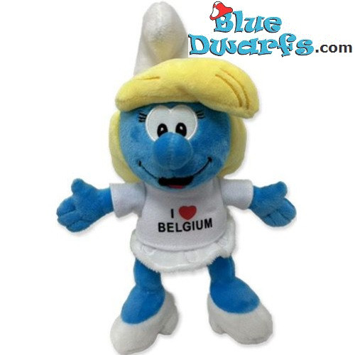 Schtroumpfette "I Love Belgium" - Peluche Schtroumpf - 20 cm