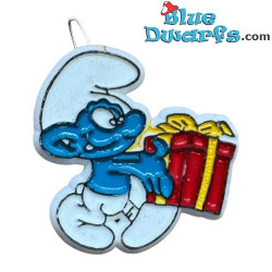 Lolsmurf met cadeau - De Smurfen verzamelspeld - 2,5 cm