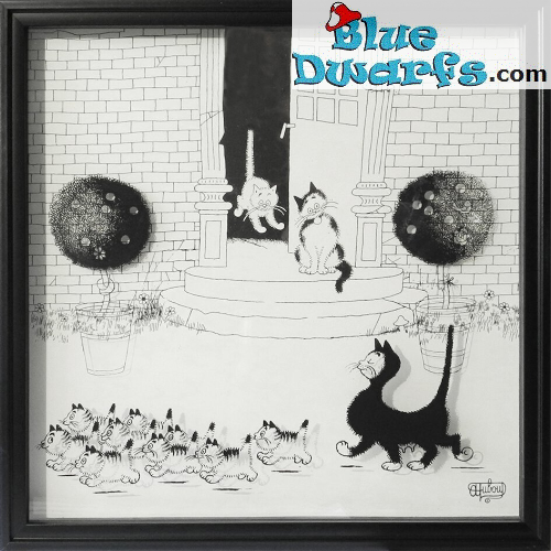 Schattenbox – La Promenade - Dubout Katze - Parastone - 33 x 33 cm