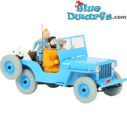 Blauwe Willys CJ2A - Raket naar de Maan - Kuifje Auto - Schaal 1/24 - Nr. 4