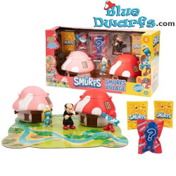 Smurfenhuizen set – inclusief 4 speelfiguurtjes - Het Smurfendorp – Giochi Preziosi – 2025 – 10 / 5,5 cm