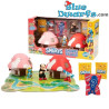 Coffret maisons des Schtroumpfs– comprenant 4 figurines – Le village des Schtroumpfs – Giochi Preziosi – 2025 – 10 / 5,5 cm