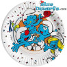8 x Piatti da festa compostabili degli Smurfs - Articoli per feste di compleanno degli Smurfs - Ciao - 18 cm