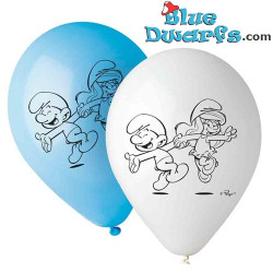 10 Palloncini dei Puffi - Articoli per feste di compleanno degli Smurfs - Ciao - 25 cm