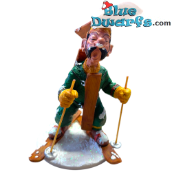 Absurdes Langlauf-Figur – Mann mit Schnurrbart im Wintersport – Parastone – 17 cm