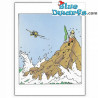 Postal doble Tintín – Tintín en las rocas – Tintinimaginatio – 12,5 x 17,5 cm
