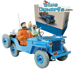 Willys CJ2A bleu - Objectif Lune - Voiture de Tintin - Échelle 1/8