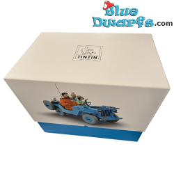 Blauwe Willys CJ2A - Raket naar de Maan - Kuifje Auto - Schaal 1/8