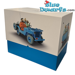 Blauer Willys CJ2A - Reiseziel Mond - Tim-und-Struppi-Auto - Maßstab 1/8