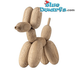 Hand Crafted Dog Ballon Statue - European FSC White Oak - Boyhood - 13 cm