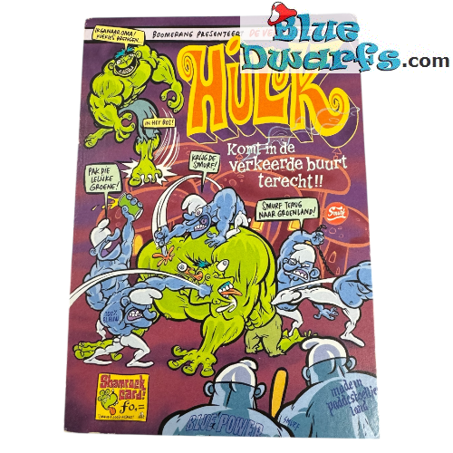 Huluk – Carte postale – Semaine d’action contre le racisme – Schtroumpfs Hulk – 15 x 10,5 – 1998