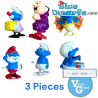 3 vintage wind-up Smurfs – Randomly selected – Not new – Approx. 8 cm.