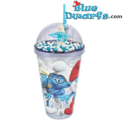 Schlumpfine, Papa Schlumpf & Schlaubi Schlumpf – Schlümpf Shake-Becher mit Schlumpf oben – Power Gift - 400 ML