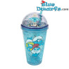 Pitufina, Papá Pitufo y Pitufo Filósofo – Vaso shaker con purpurina de Pitufo con Pitufo en la tapa – Power Gift - 400 ML