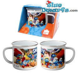 La Aldea de los Pitufos – Taza esmaltada de Pitufo – Power Gift – Idioma inglés - 350 ML