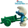 40206: Tuinier Smurf - Groene kruiwagen - Schleich - 5,5cm