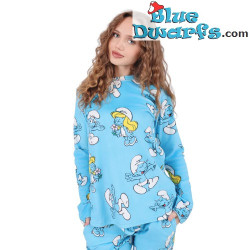 Schtroumpfette et Schtroumpf – Pyjama de nuit en velours Les Schtroumpfs – Bleu – Cozee