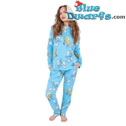 Puffetta e Puffo – Pigiama da notte in velluto dei Puffi – Blu – Cozee
