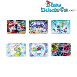 The Smurfs Village - Smurf Rectangle Glass Magnet - Power Gift - 5 x 6 cm