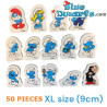 50 gomas de borrar de Los Pitufos seleccionadas al azar – Mega gomas – Vuelta al cole con Los Pitufos – 9 cm – Tamaño XL