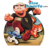 Gargamel en Azraël die een Smurf achtervolgen – Harsmagneet – Power Gift - 9cm