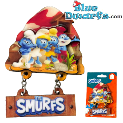 Puffi sul cartello dei Puffi – Magnete in resina – Power Gift