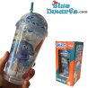Puffetta, Grande Puffo e Puffo Quattrocchi – Bicchiere shaker dei Puffi con Puffo sulla parte superiore – Power Gift - 400 ML