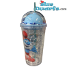 Puffetta, Grande Puffo e Puffo Quattrocchi – Bicchiere shaker dei Puffi con Puffo sulla parte superiore – Power Gift - 400 ML