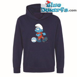 Puffo che gioca a calcio – Maglione dei Puffi – Blu navy – Hingly