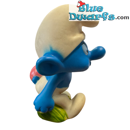 Smurf with knapsack – with squeaker – not new – Jugasa – 19 cm