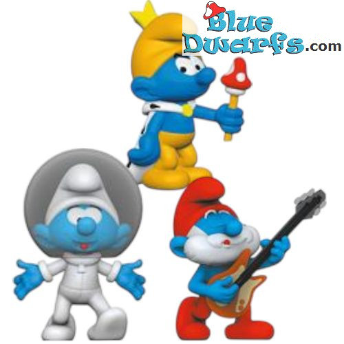 PRE-ORDEN: Pitufo Rey, Pitufo Astronauta y Papá Pitufo – Figuras de Los Pitufos – Set Plastoy – 2026 – 5,5 cm