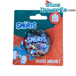 Le Village des Schtroumpfs – Aimant Rond en Verre Schtroumpf – Power Gift – 5 cm