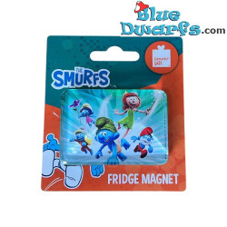 Leaf and The Smurfs - Smurf Rectangle Glass Magnet - Power Gift - 5 x 6 cm