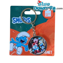 Smurfette, Papa Smurf & Gargamel - Smurf Glass Keychain - Power Gift - 7 cm